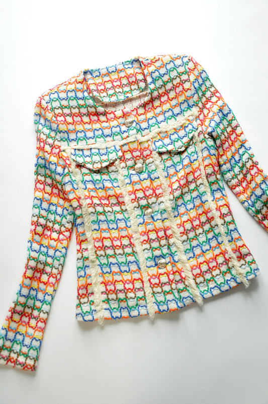 Multicoloured tweed jacket