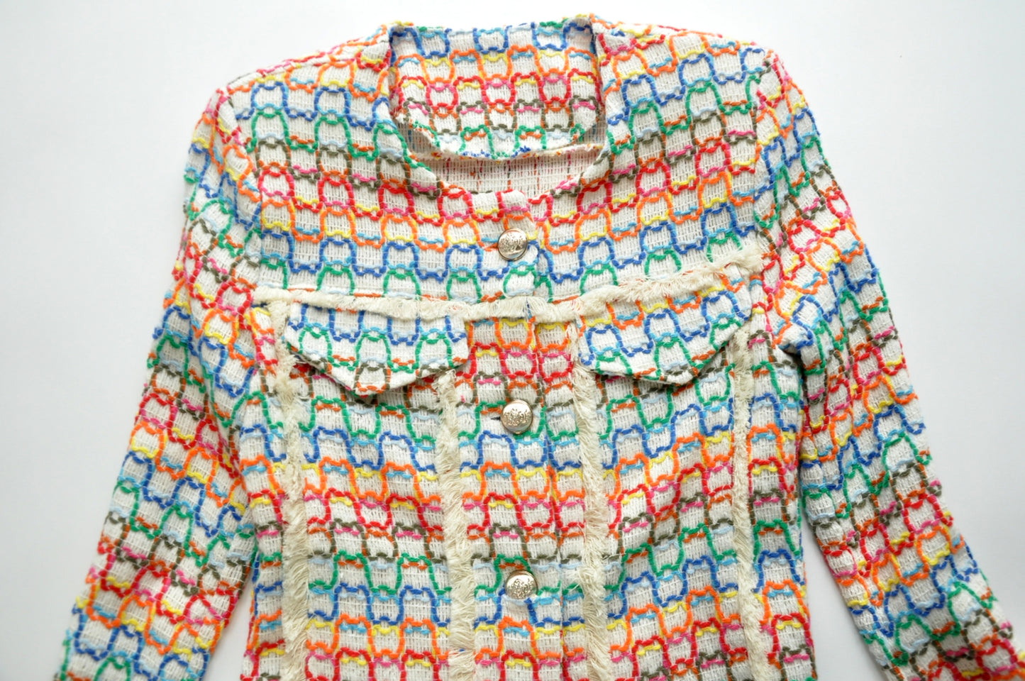 Multicoloured tweed jacket