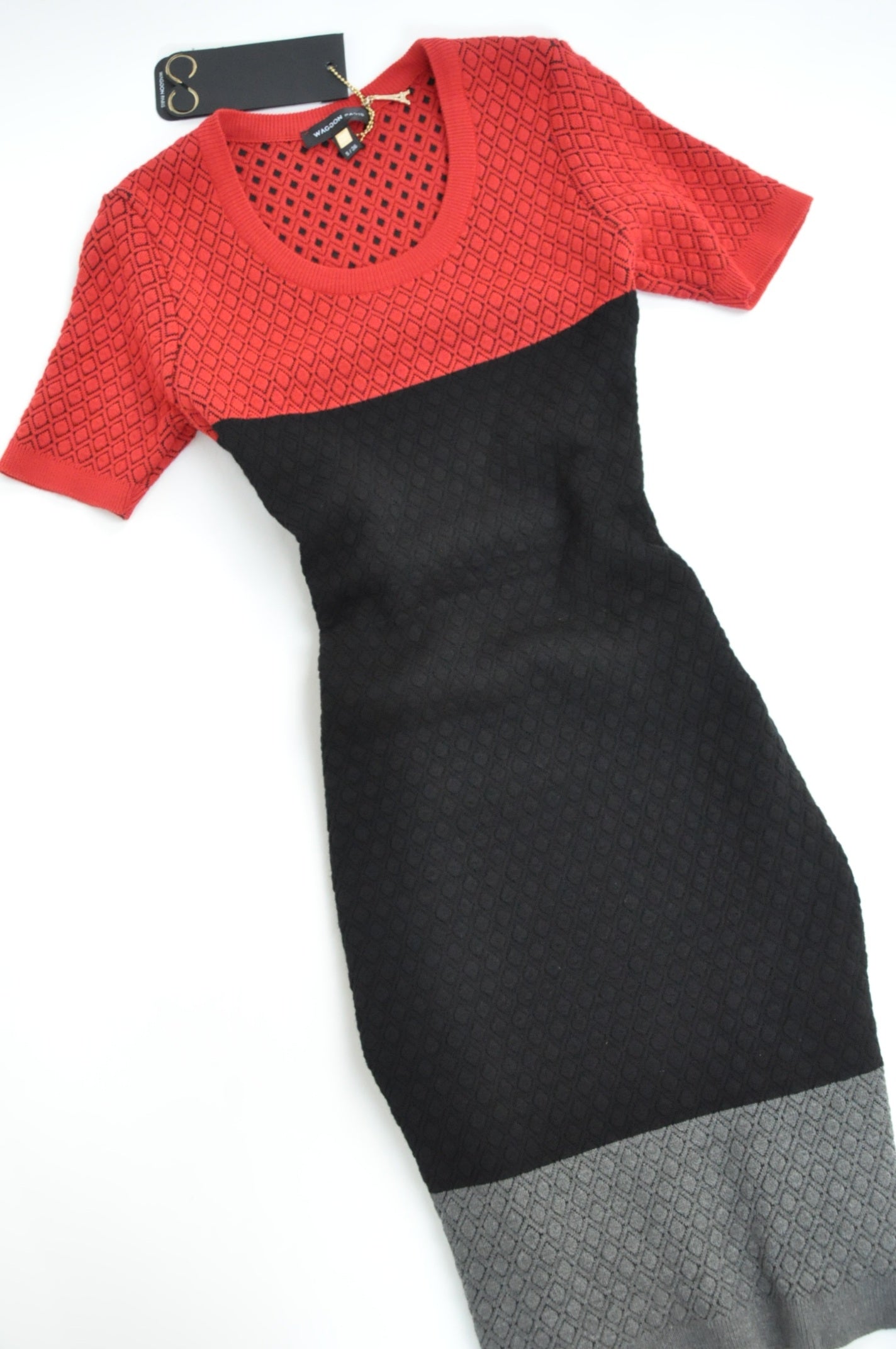 Colour Block Knitted Bodycon Dress