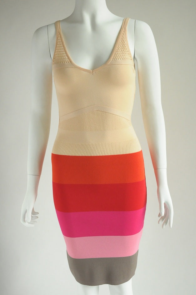 Colour Stripped Bodycon Dress