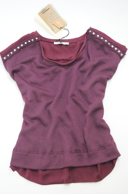 Burgundy Studded Loose Fit Blouse