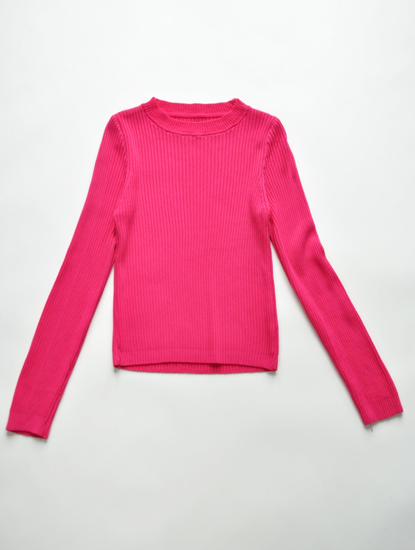 Magenta ribbed cropped top