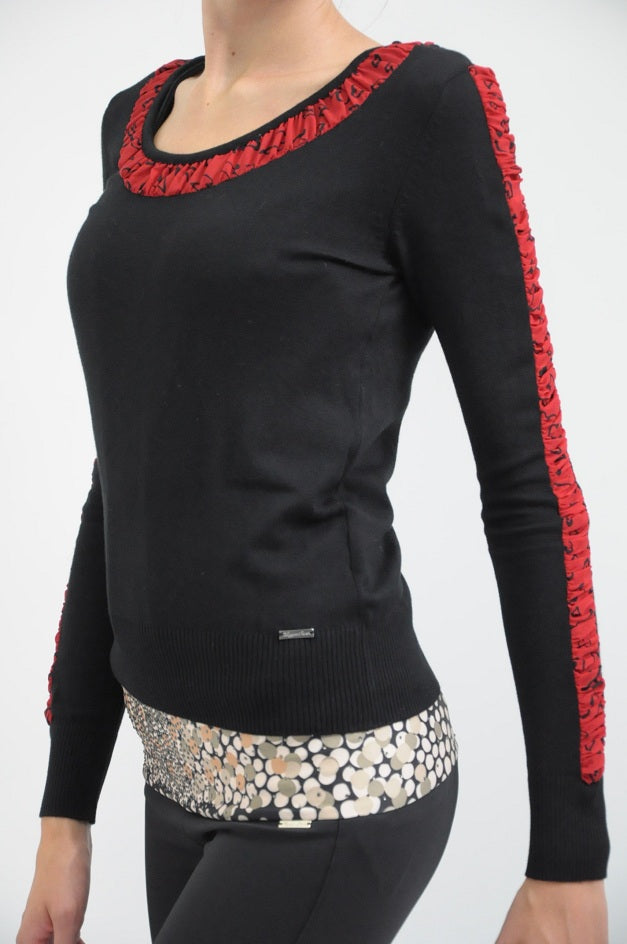 Black Side Stripe Sleeve Jumper