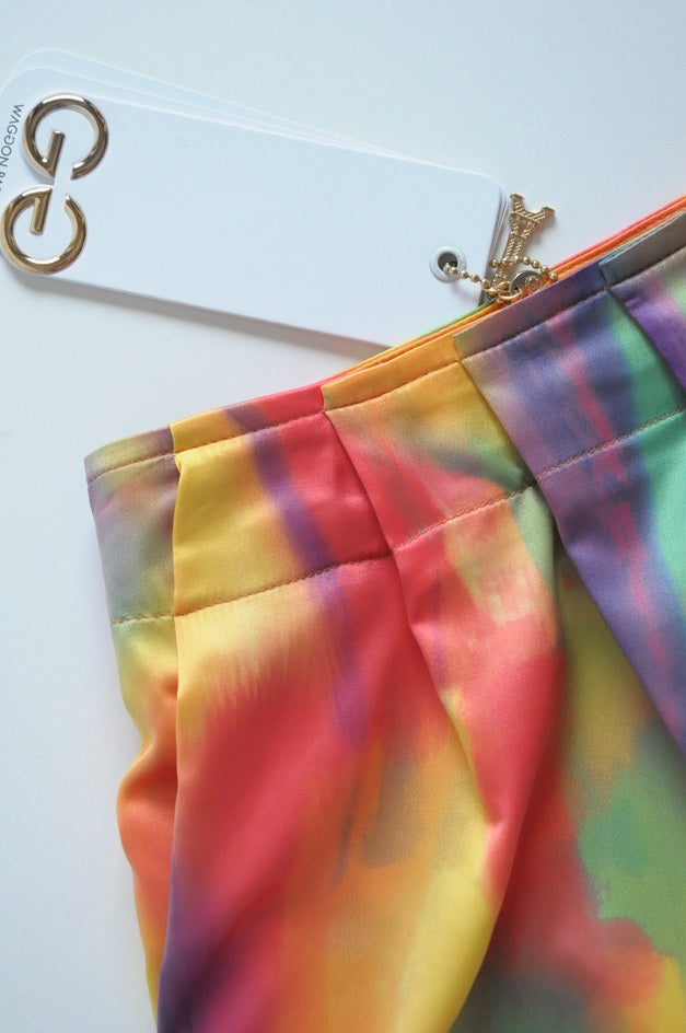 Multicoloured silk wrap skirt