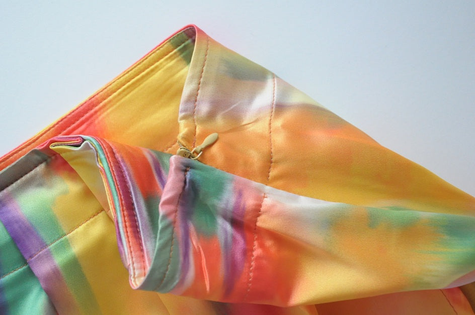 Multicoloured silk wrap skirt