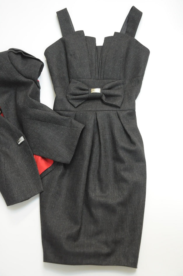 Luxury Set with Blazer and Bowed Tulip Dress