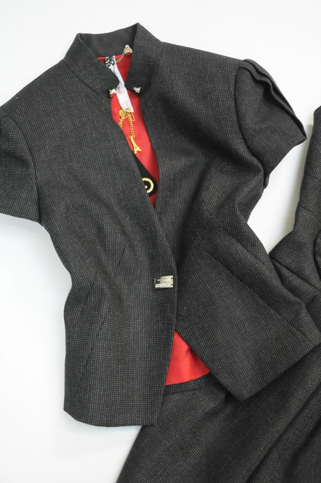 Luxury Set with Blazer and Bowed Tulip Dress