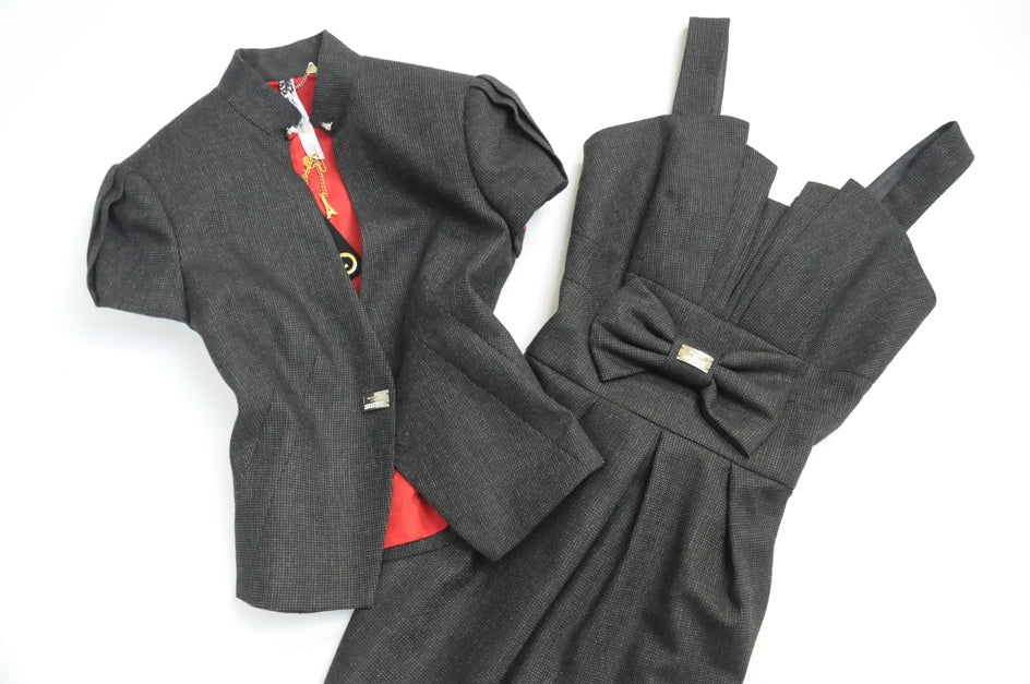 Luxury Set with Blazer and Bowed Tulip Dress