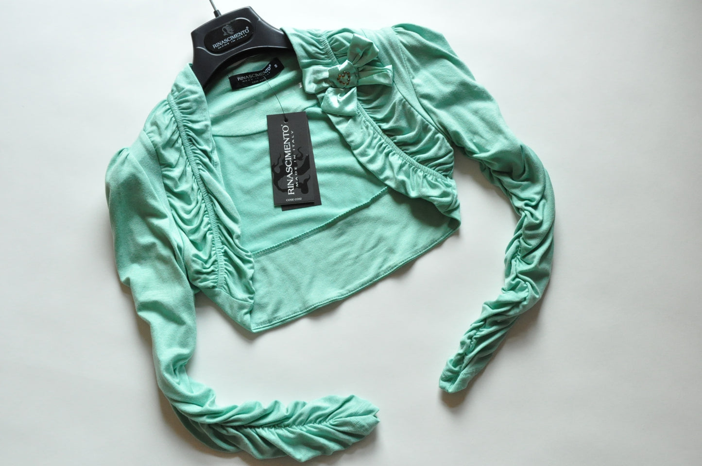 Mint Green Bowed Cropped Bolero