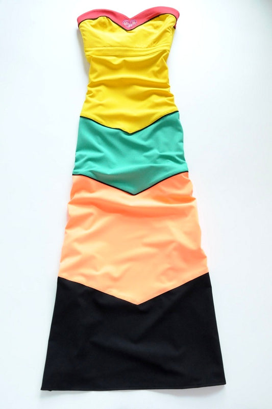 Neon Coloured Off Shoulder Maxi Dress