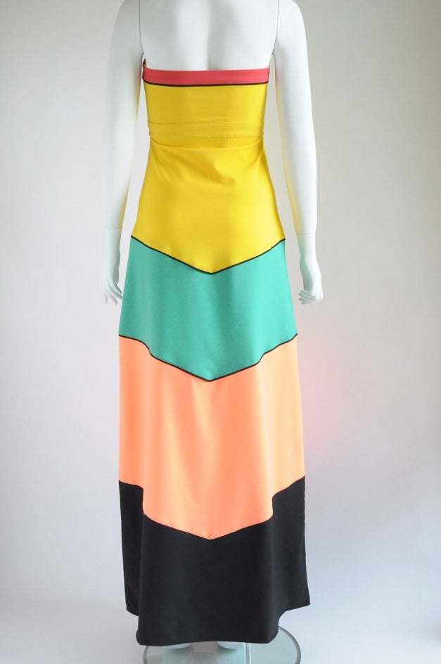 Neon Coloured Off Shoulder Maxi Dress