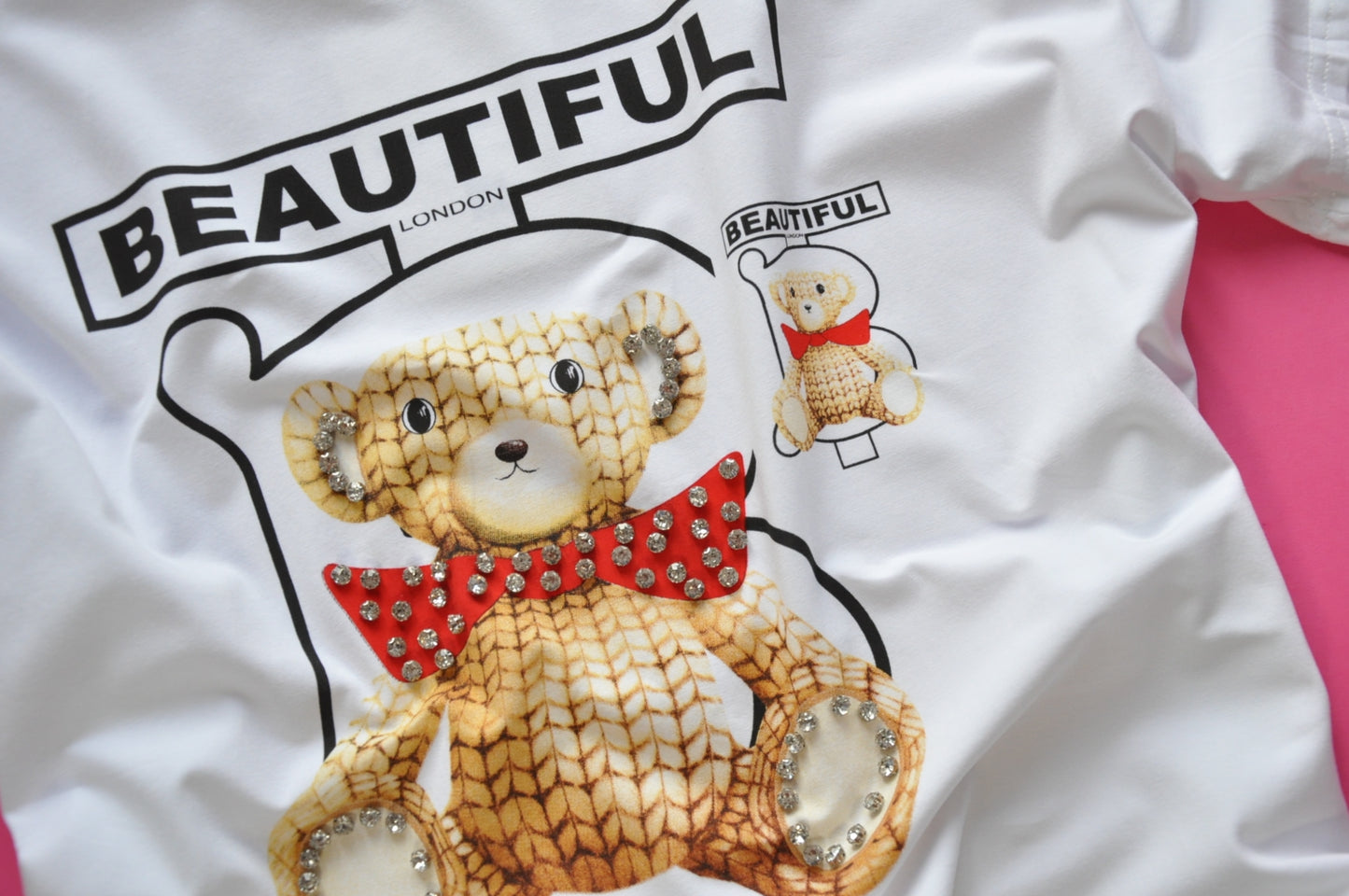 Crystal embellished Bear graphic-print cotton T-shirt