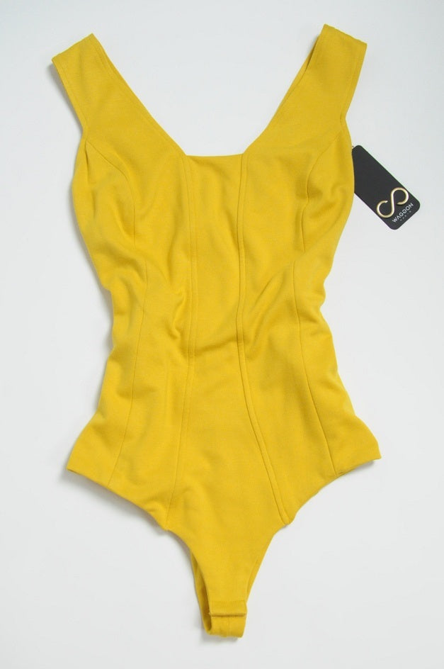 Mustard V Neck Bodysuit