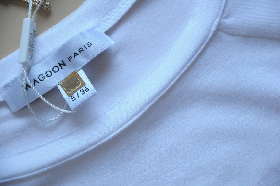 White Logo-Print Detail T-shirt