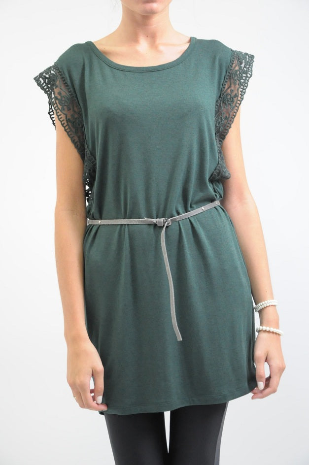 Green Belted Tee Dress