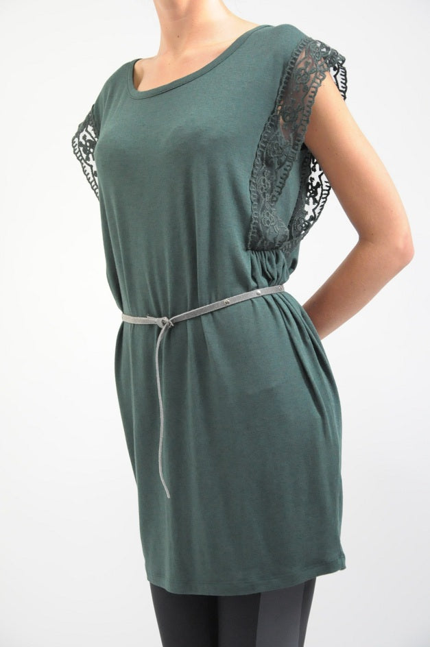 Green Belted Tee Dress