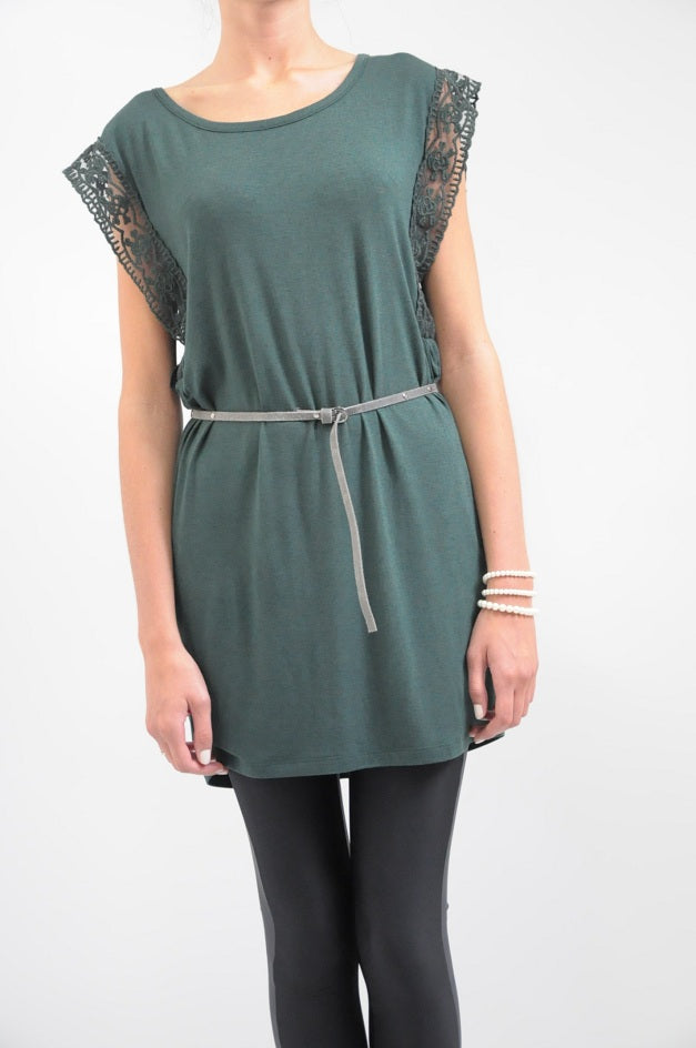 Green Belted Tee Dress