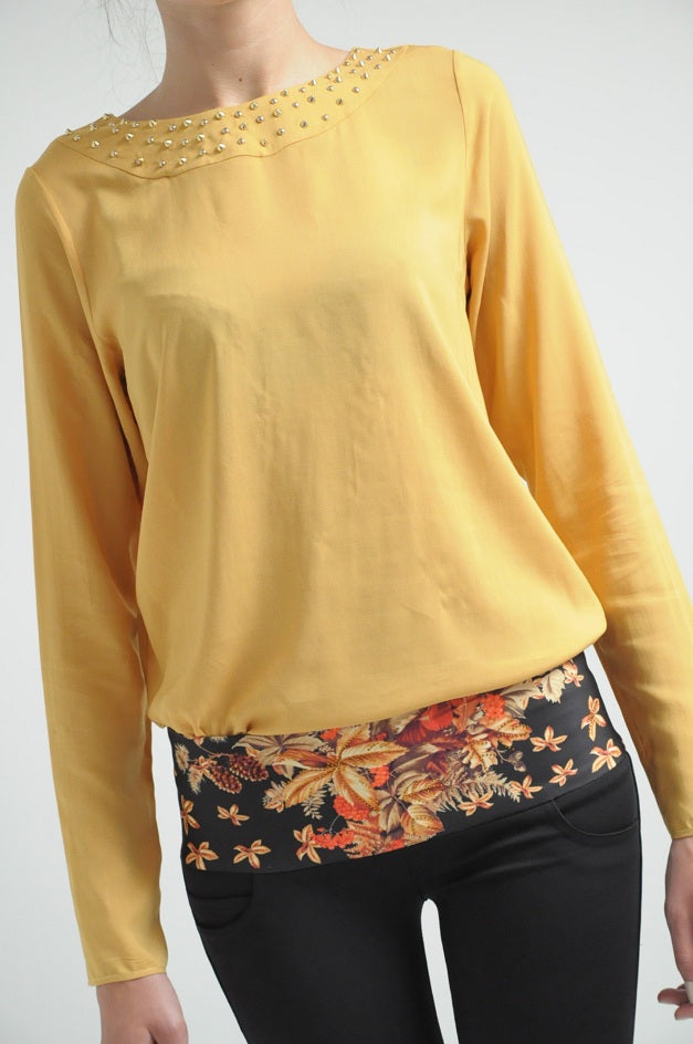 Honey Gold Studded Shirt blouse