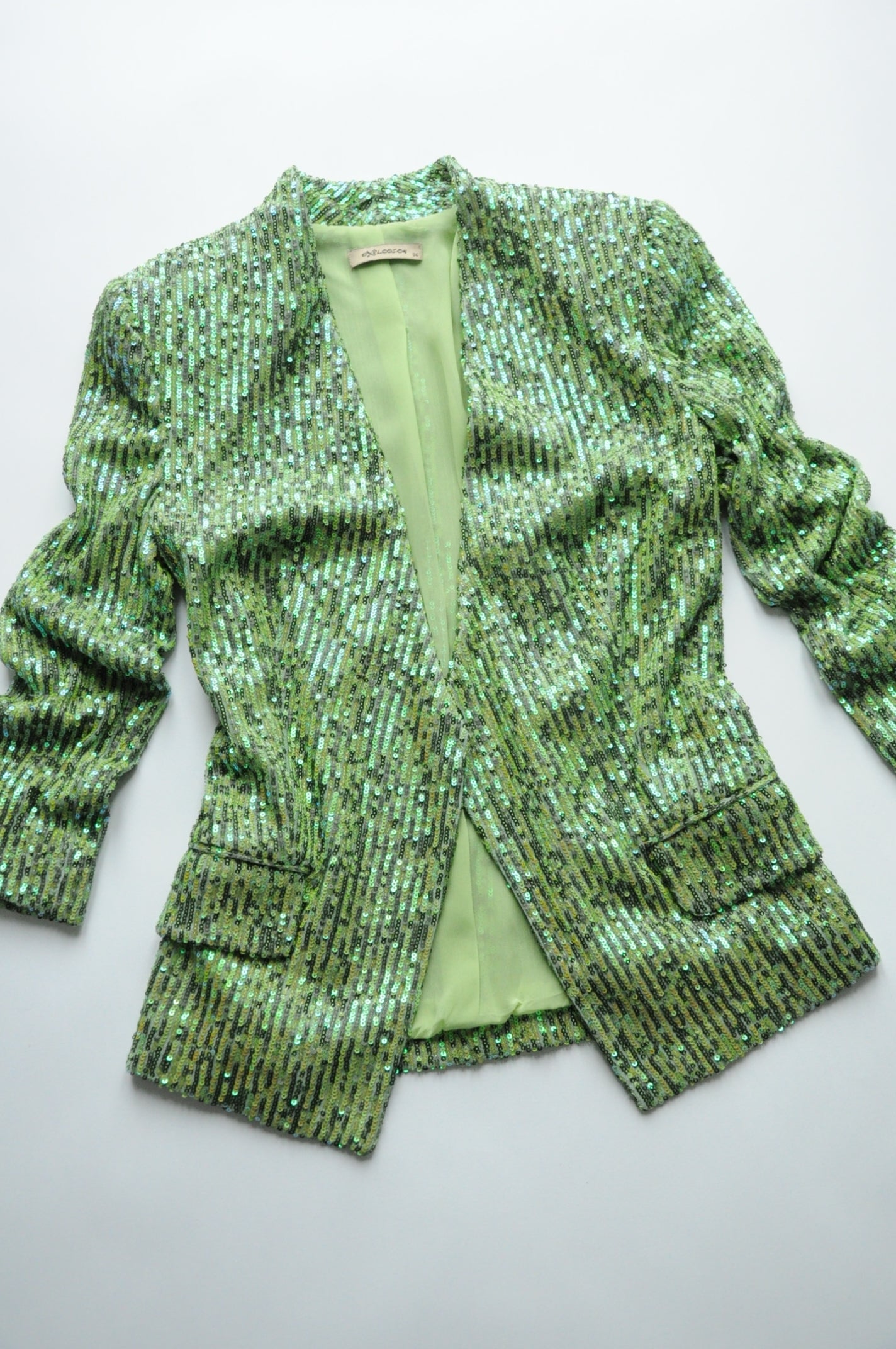 Light green sequinned blazer