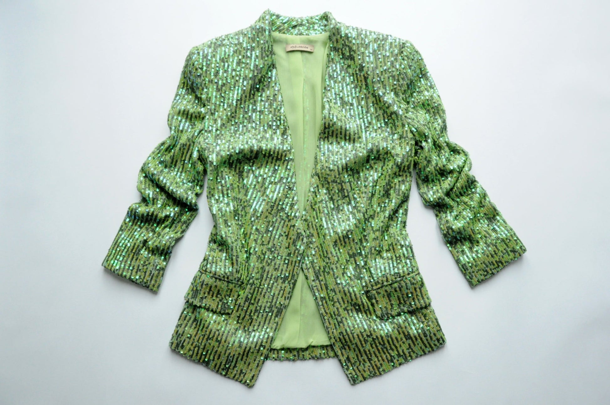 Light green sequinned blazer