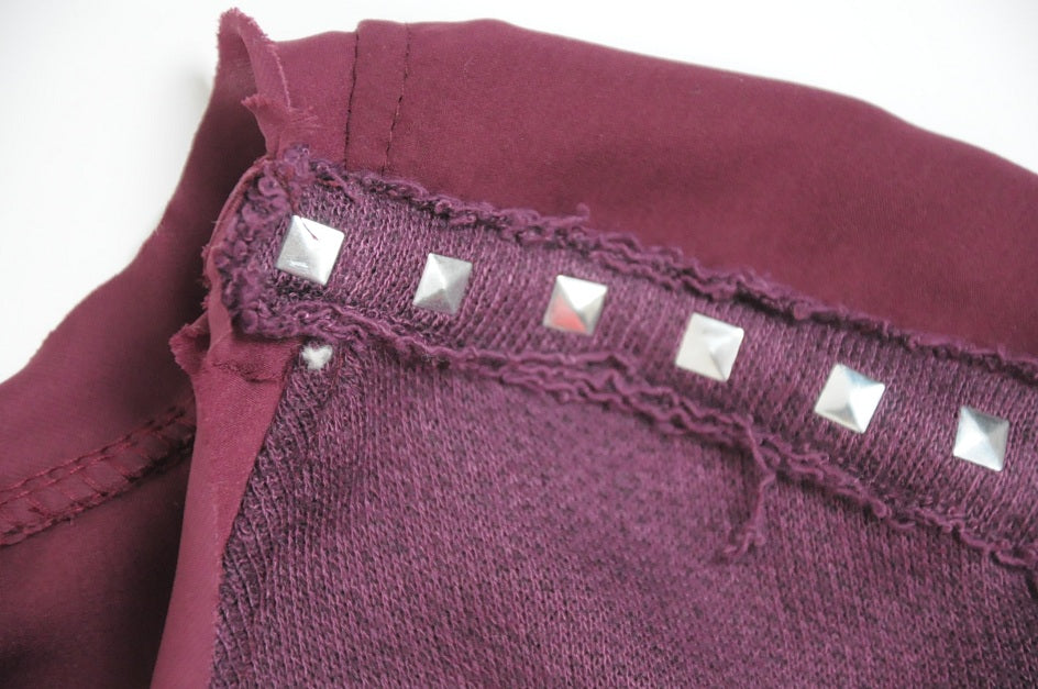 Burgundy Studded Loose Fit Blouse