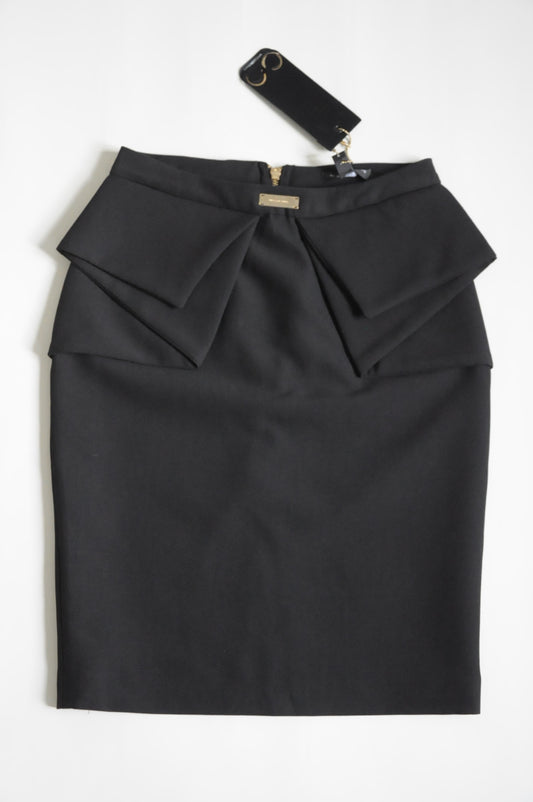 Black Bowed Peplum Skirt