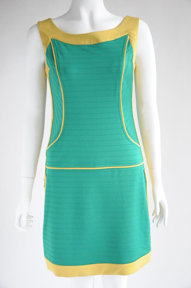 Green Ribbed Bodycon Dress