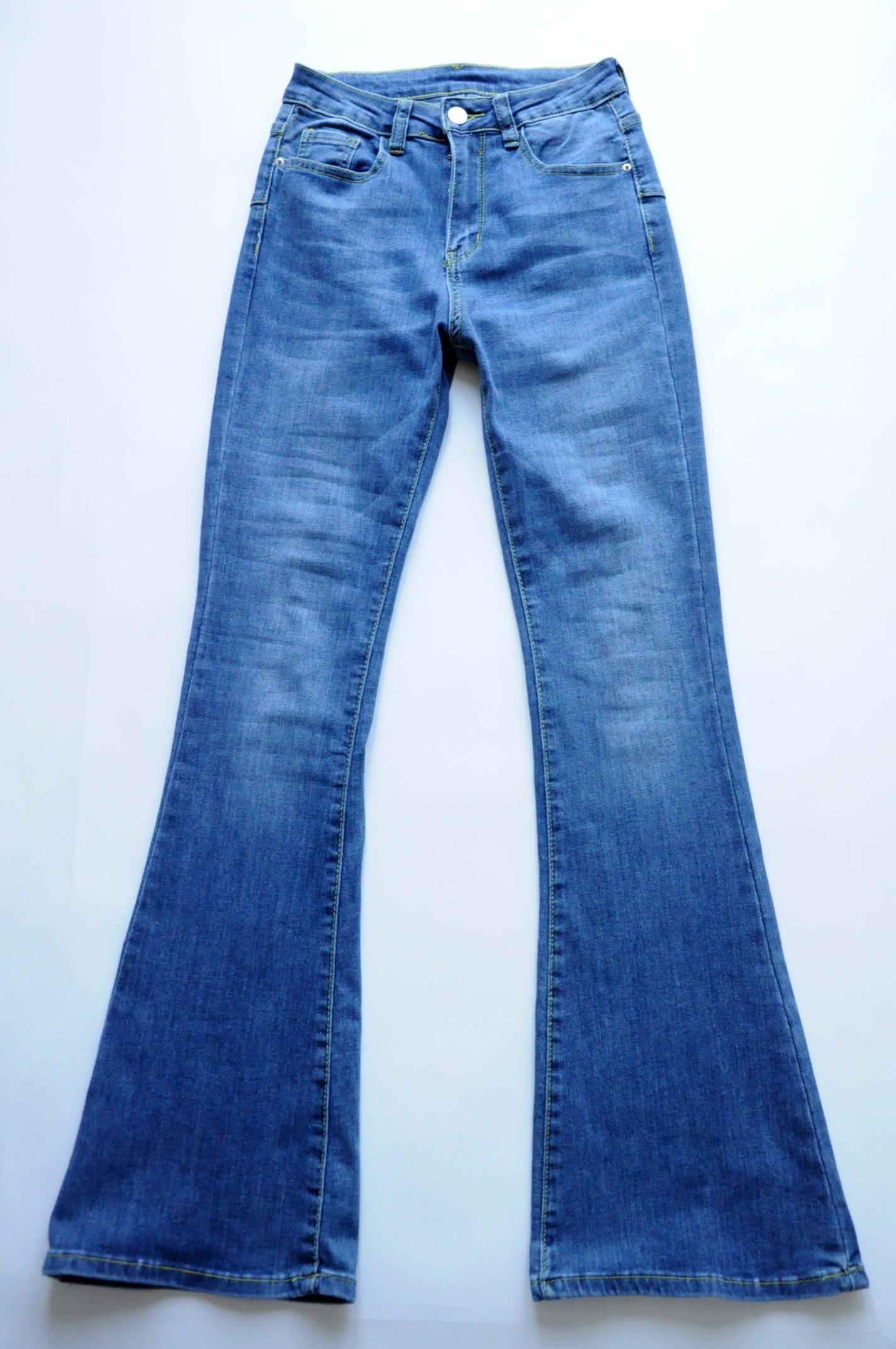 Blue High-rise flared jeans