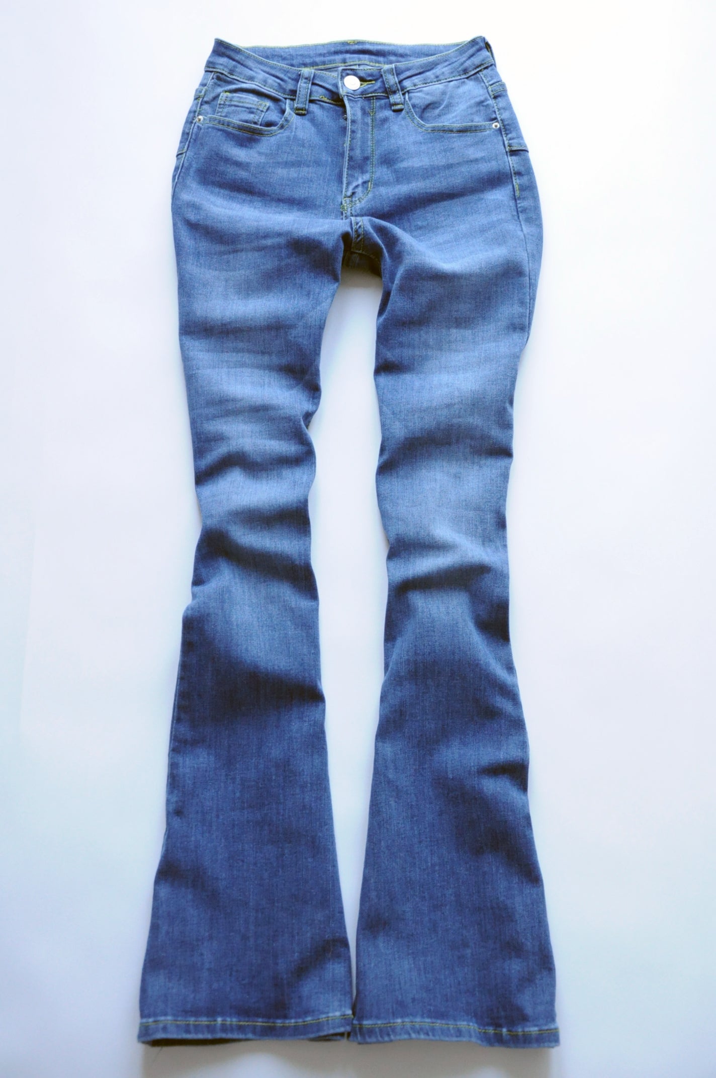 Blue High-rise flared jeans