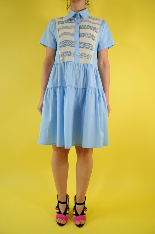 Baby blue shirt dress