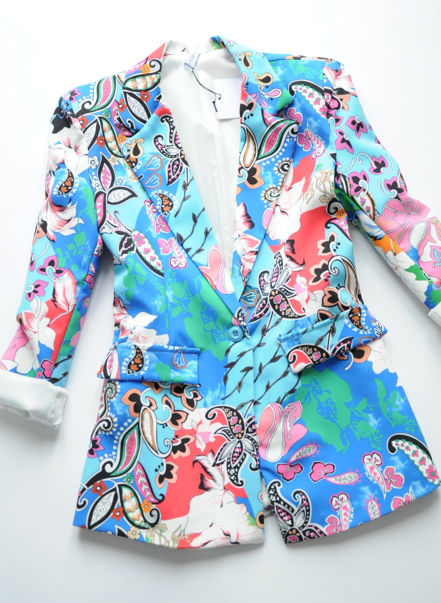 Paisley vibrant print oversized blazer