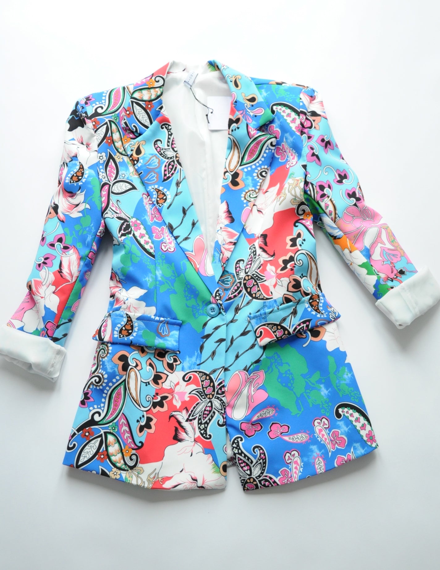 Paisley vibrant print oversized blazer