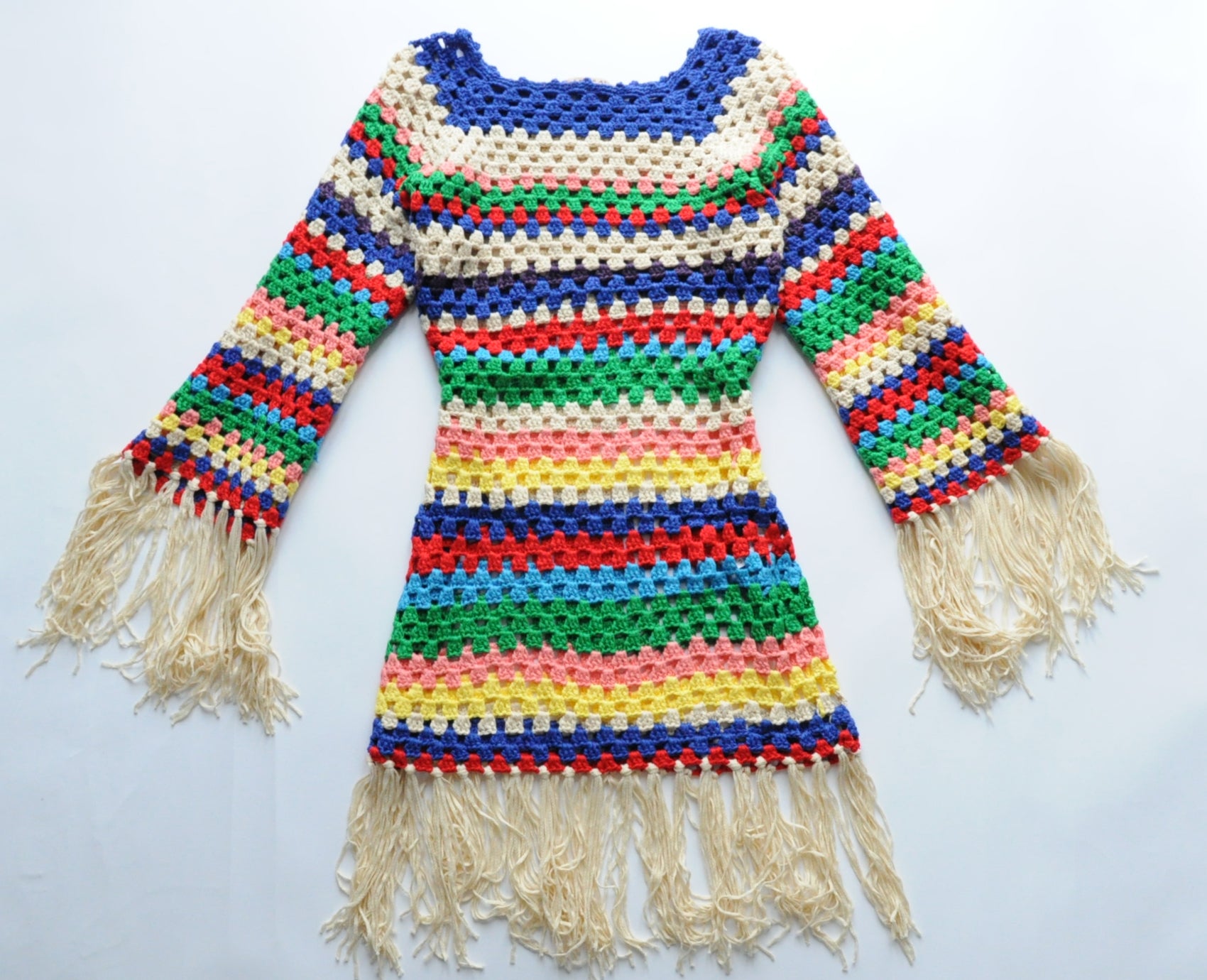 Multicoloured croched Ibiza dress