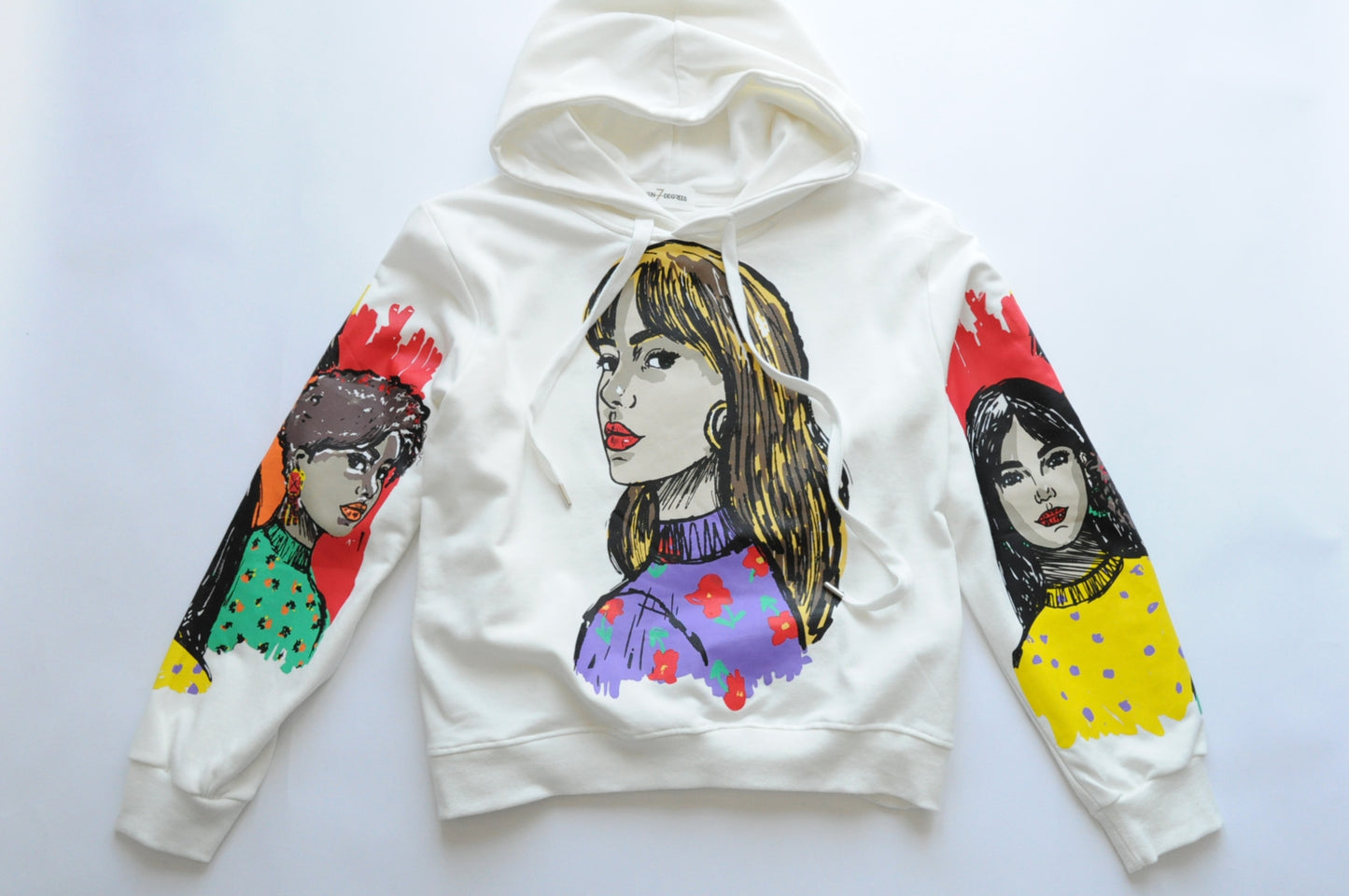 White graphic printed hoodie