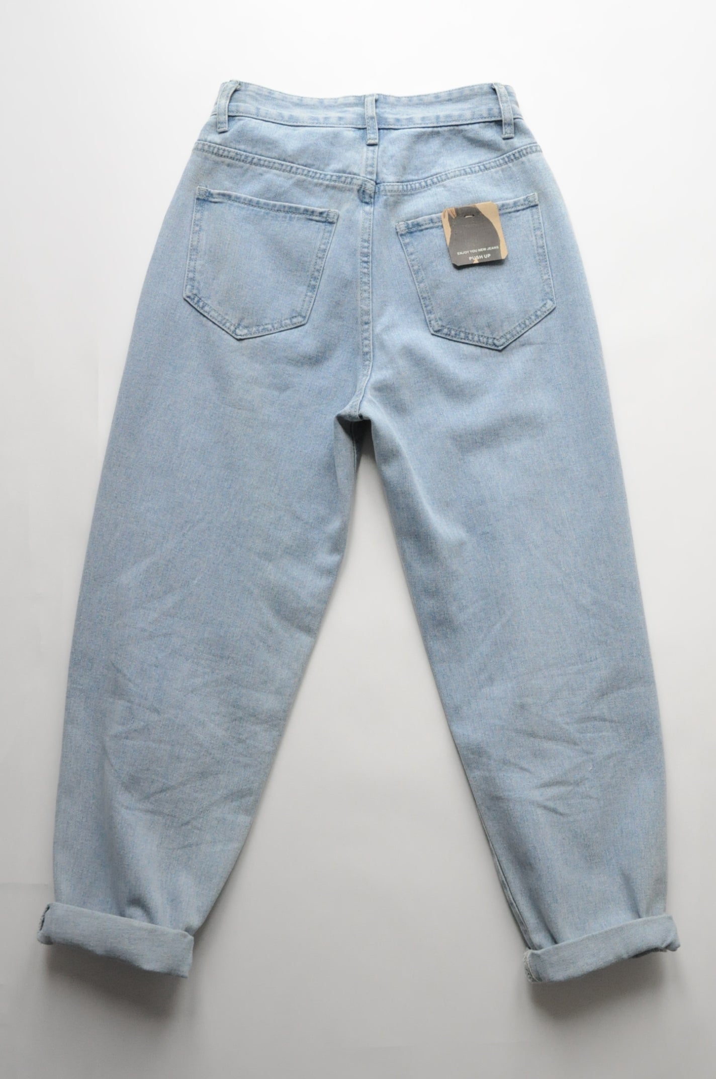 Blue High-rise oversized carrot jeans