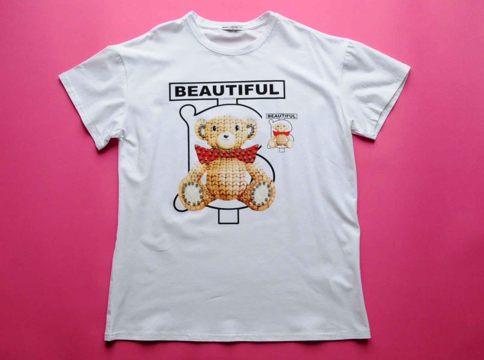 Crystal embellished Bear graphic-print cotton T-shirt