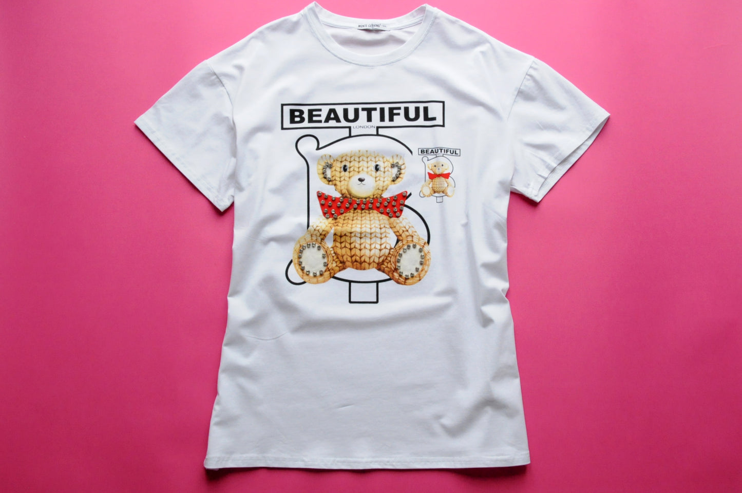 Crystal embellished Bear graphic-print cotton T-shirt