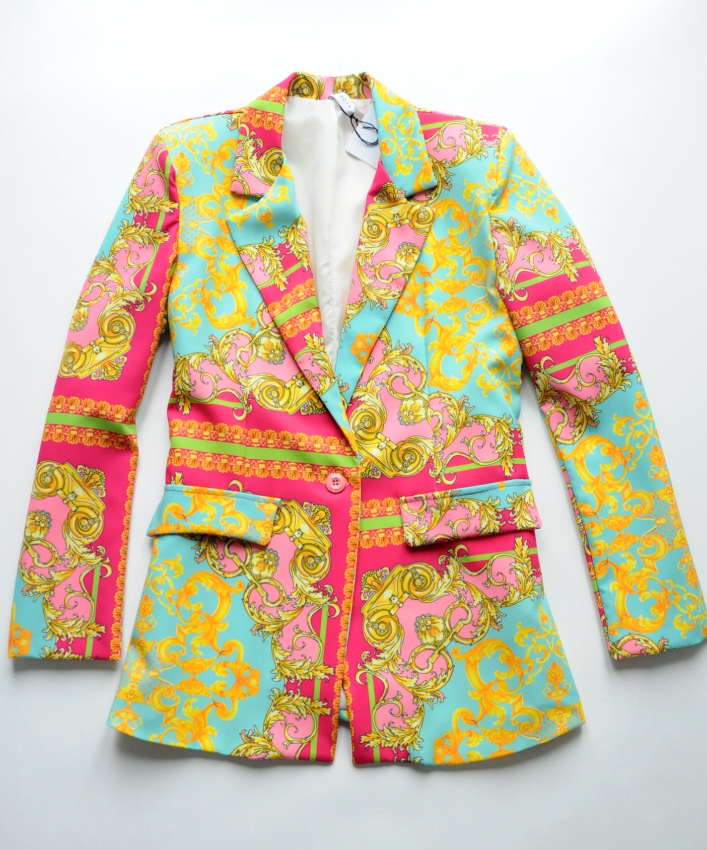 Barocco Goddess print oversized blazer