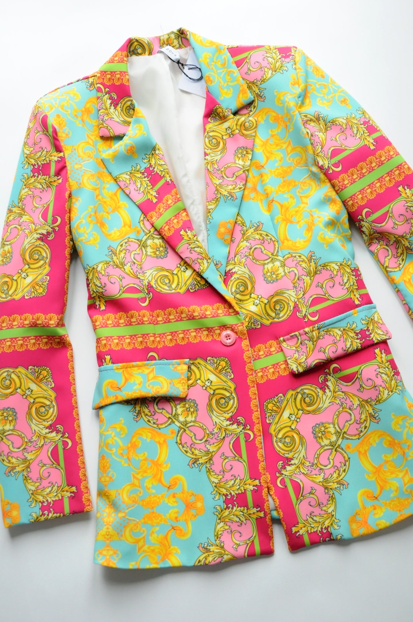 Barocco Goddess print oversized blazer