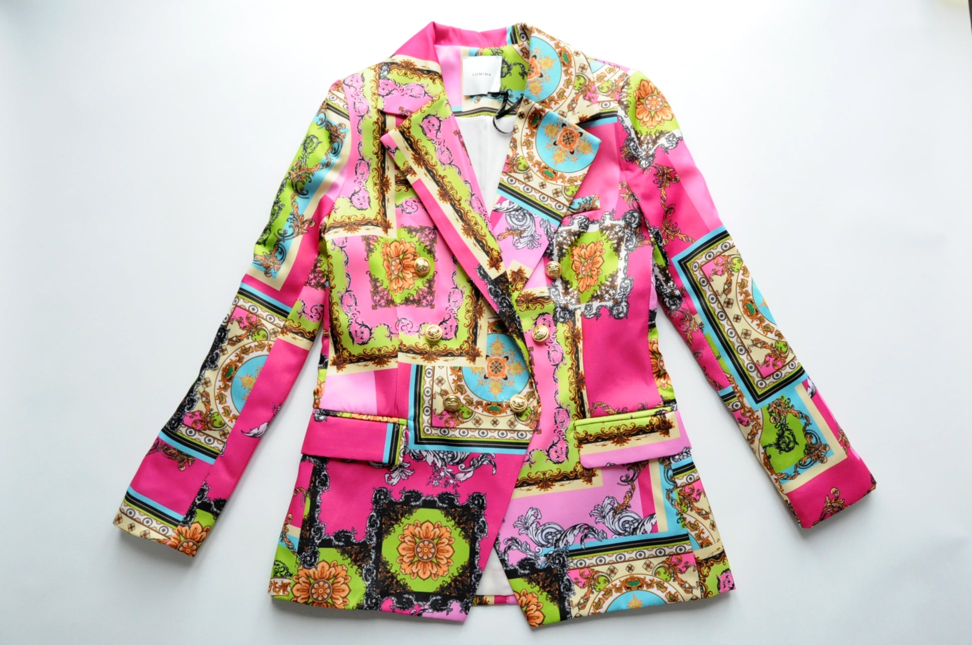 Barocco Goddess print silk blazer