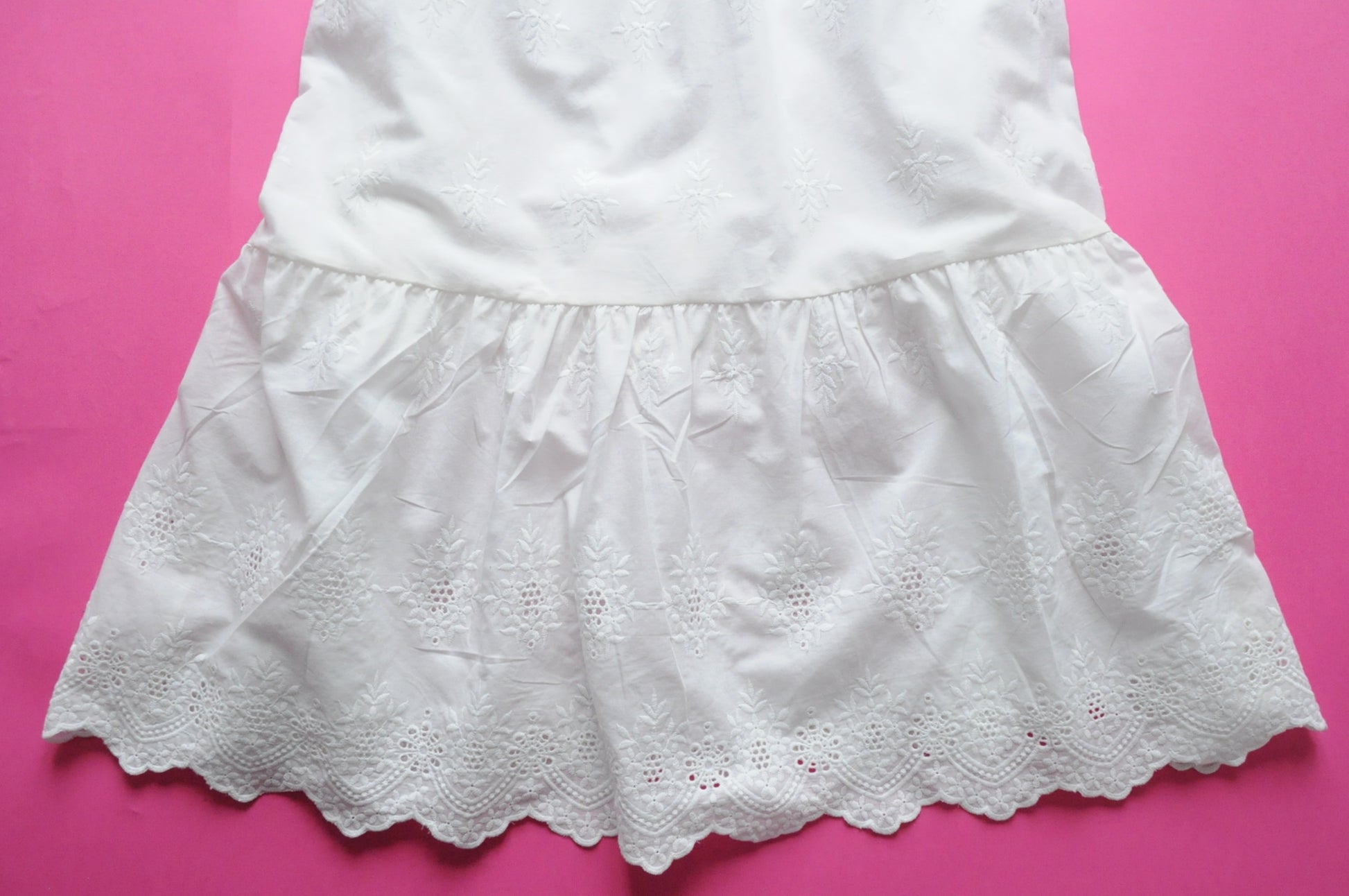 White embroidered linen dress