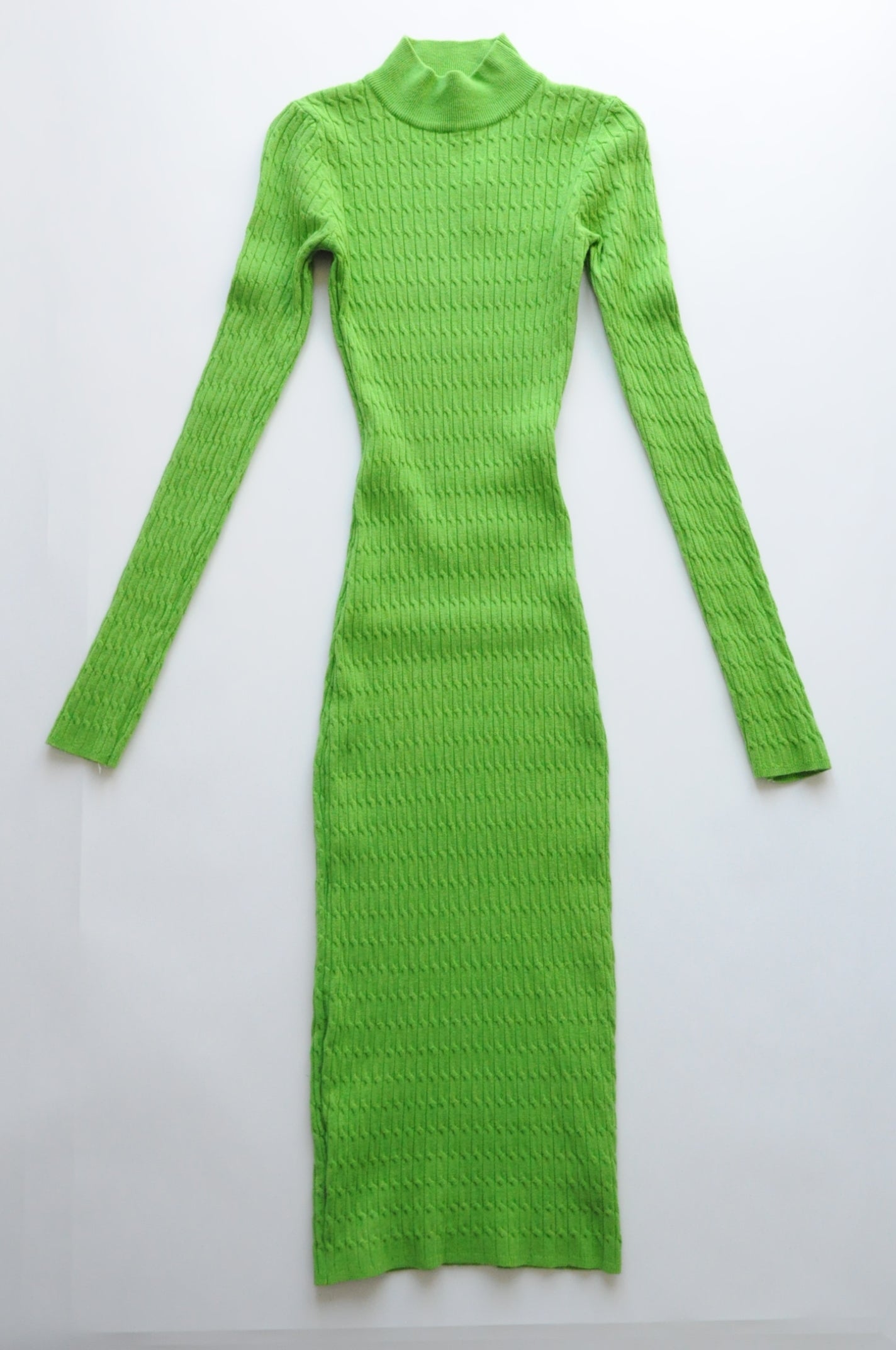 Green Cable-knit jumper dress