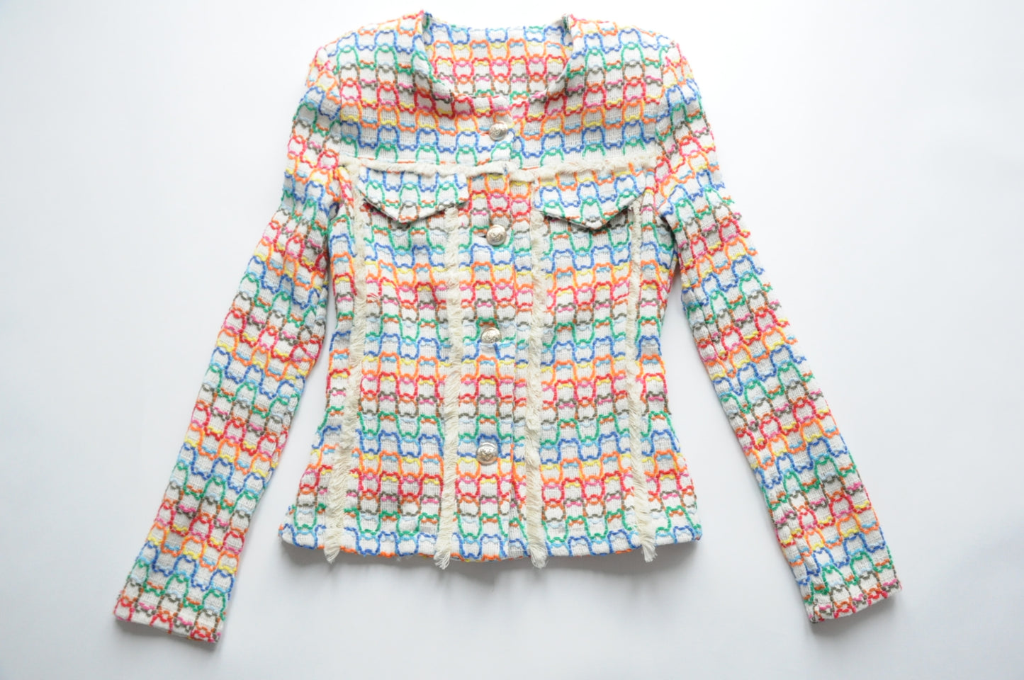 Multicoloured tweed jacket