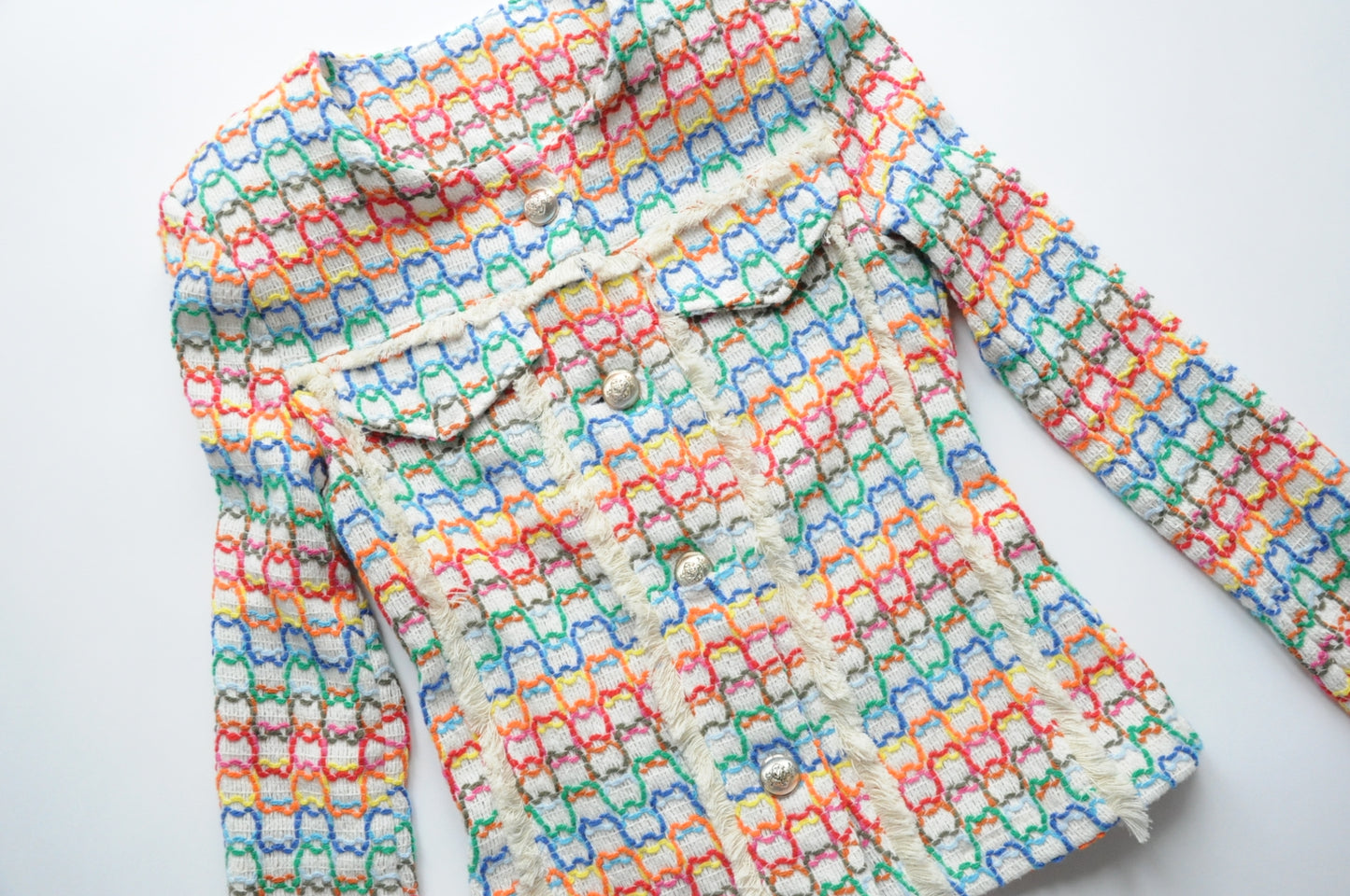 Multicoloured tweed jacket