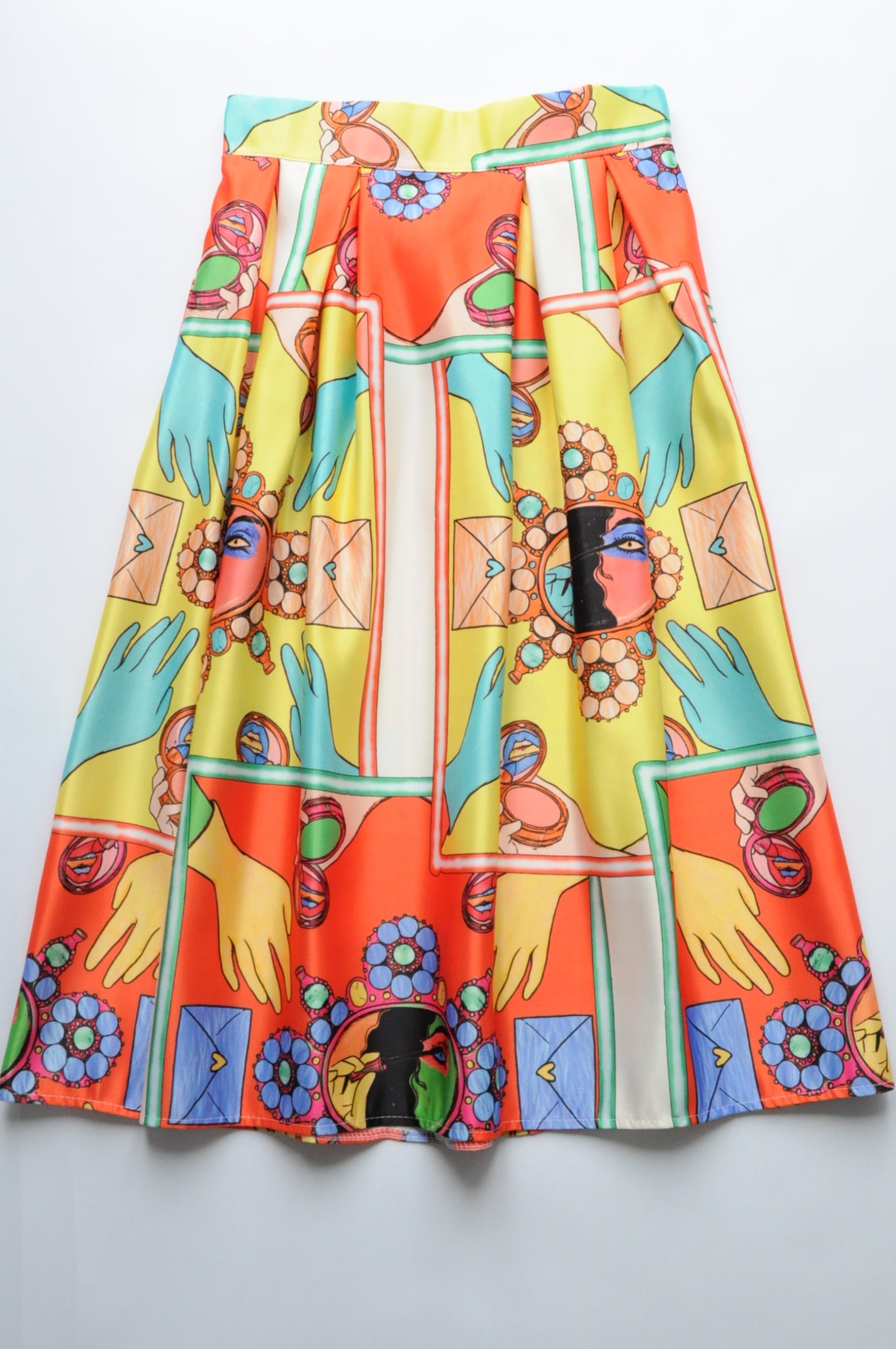 Modern art graphic print midi skirt