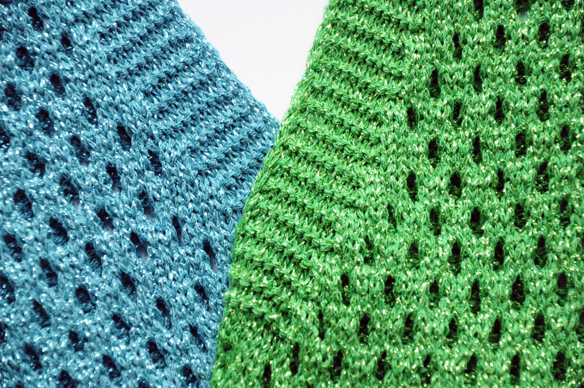 Teal blue knitted crochet vest top